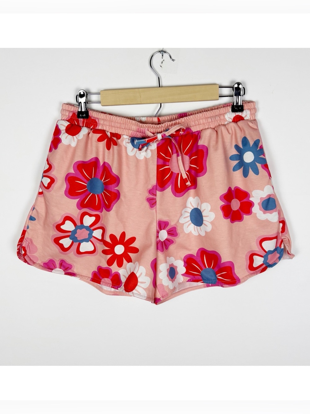 Katydid Shorts Floral Drawing Waist Size XL Colorful  Retro Mod Soft Girl